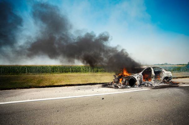 car accident fire
