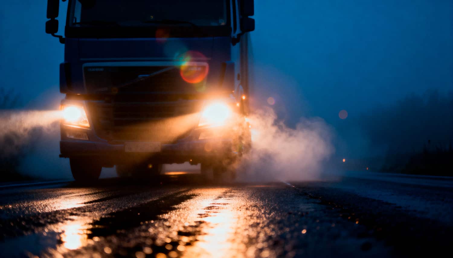 Truck driving with tailgate down in Florida showing how it can cause accidents and potential legal issues.