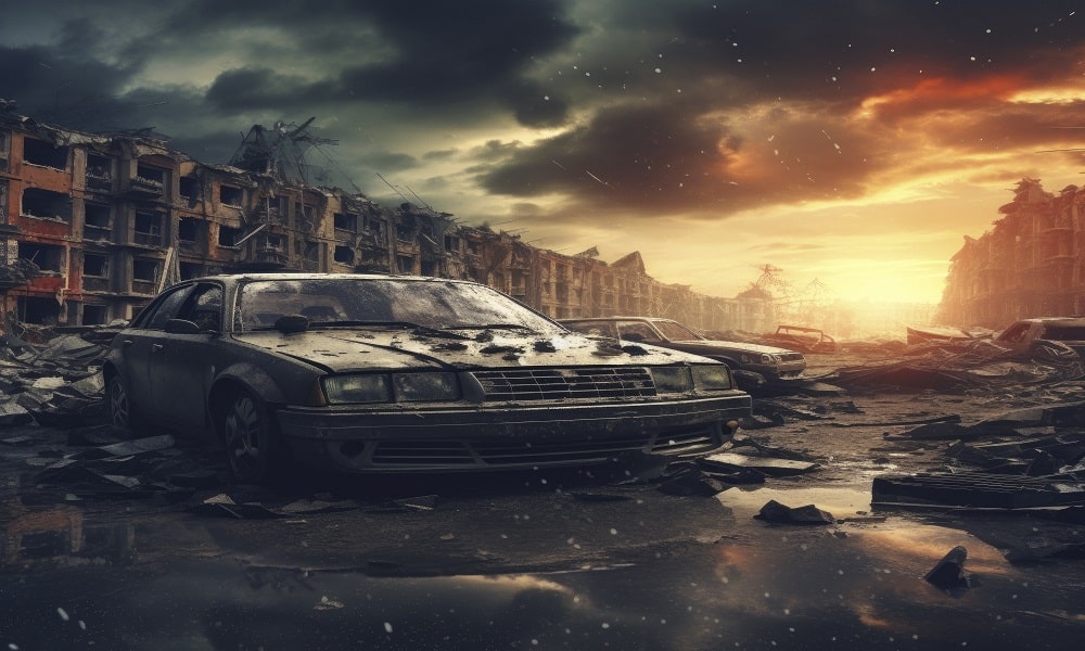 Car Crash Into a Building